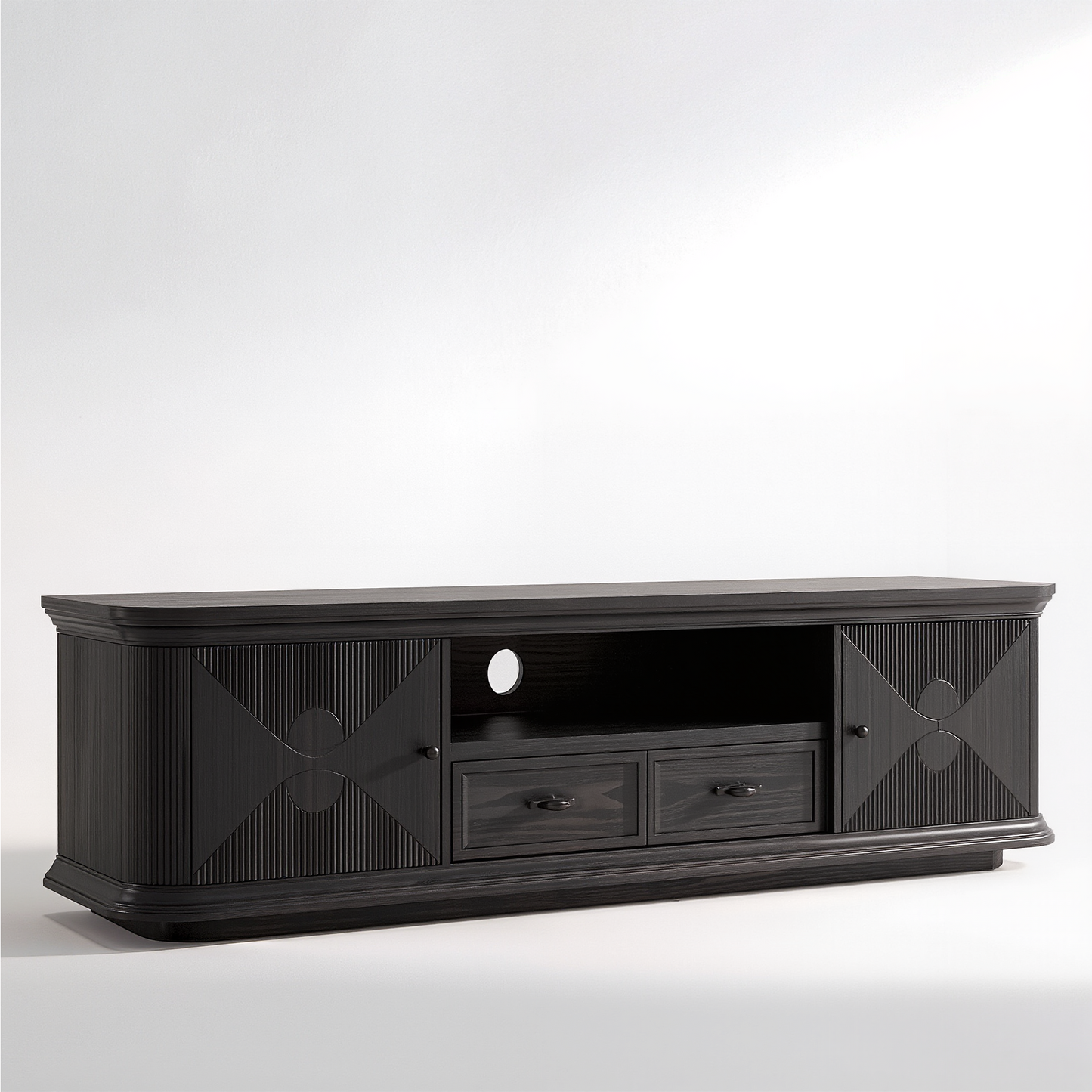 Modern Black Media Console