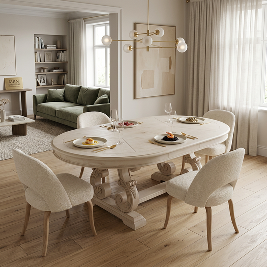 Classic Carved Oval Dining Table