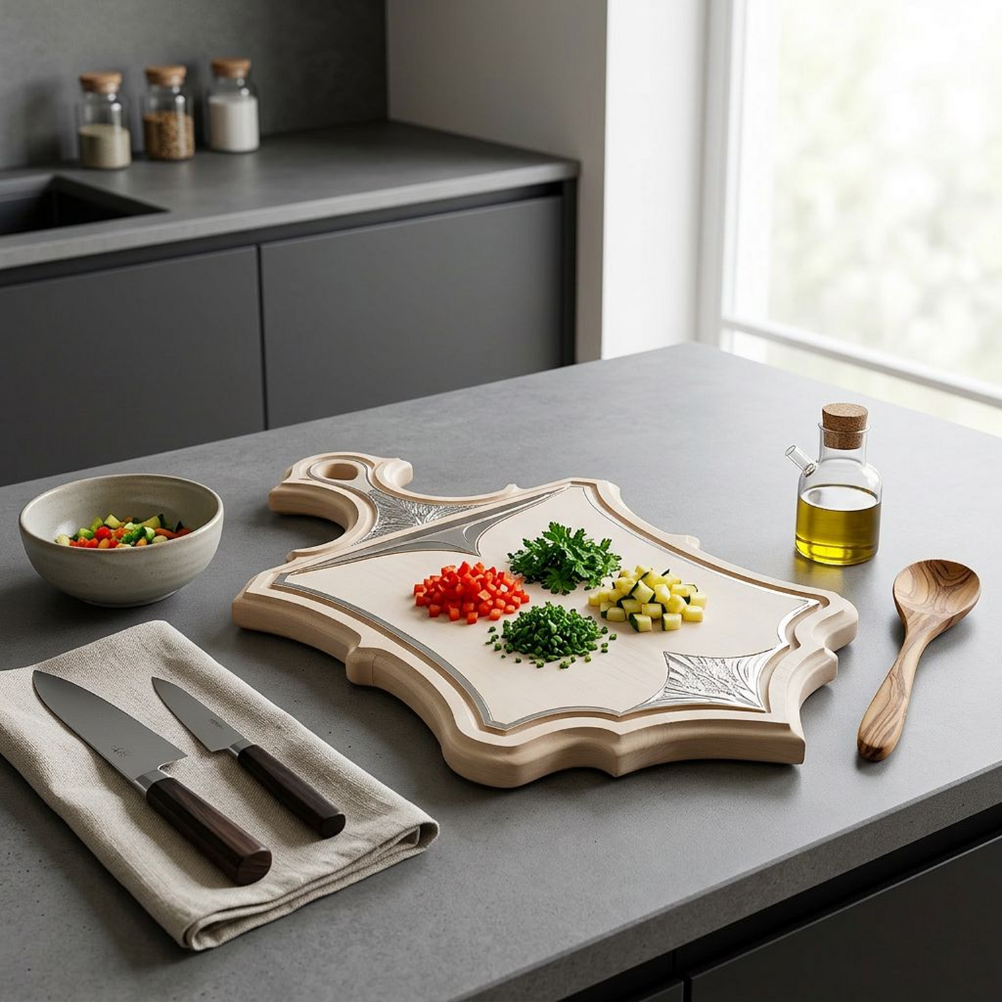 Ornate Leaf Serving Board