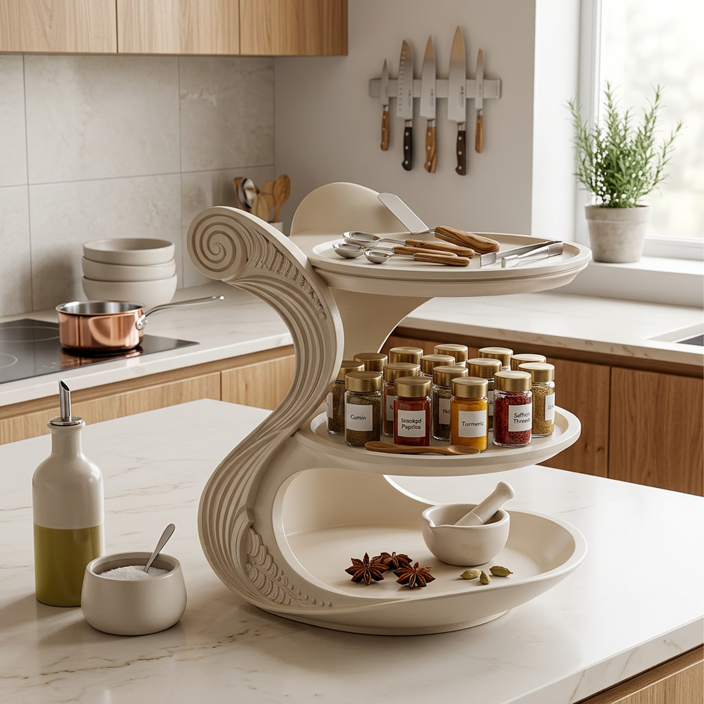 Spiral Elegance Tiered Display Stand