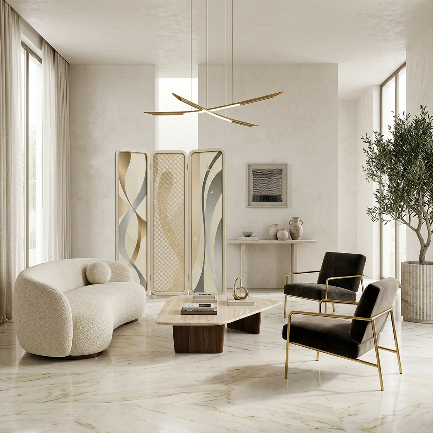 Modern Art Deco Folding Screen
