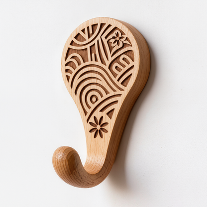 Carved Wooden Wall Hook