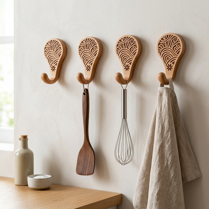 Carved Wooden Wall Hook