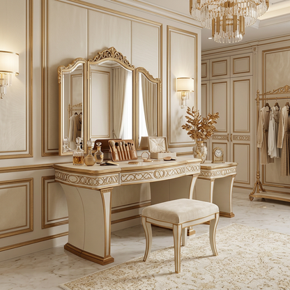 Luxury Gold-Accented Writing Desk