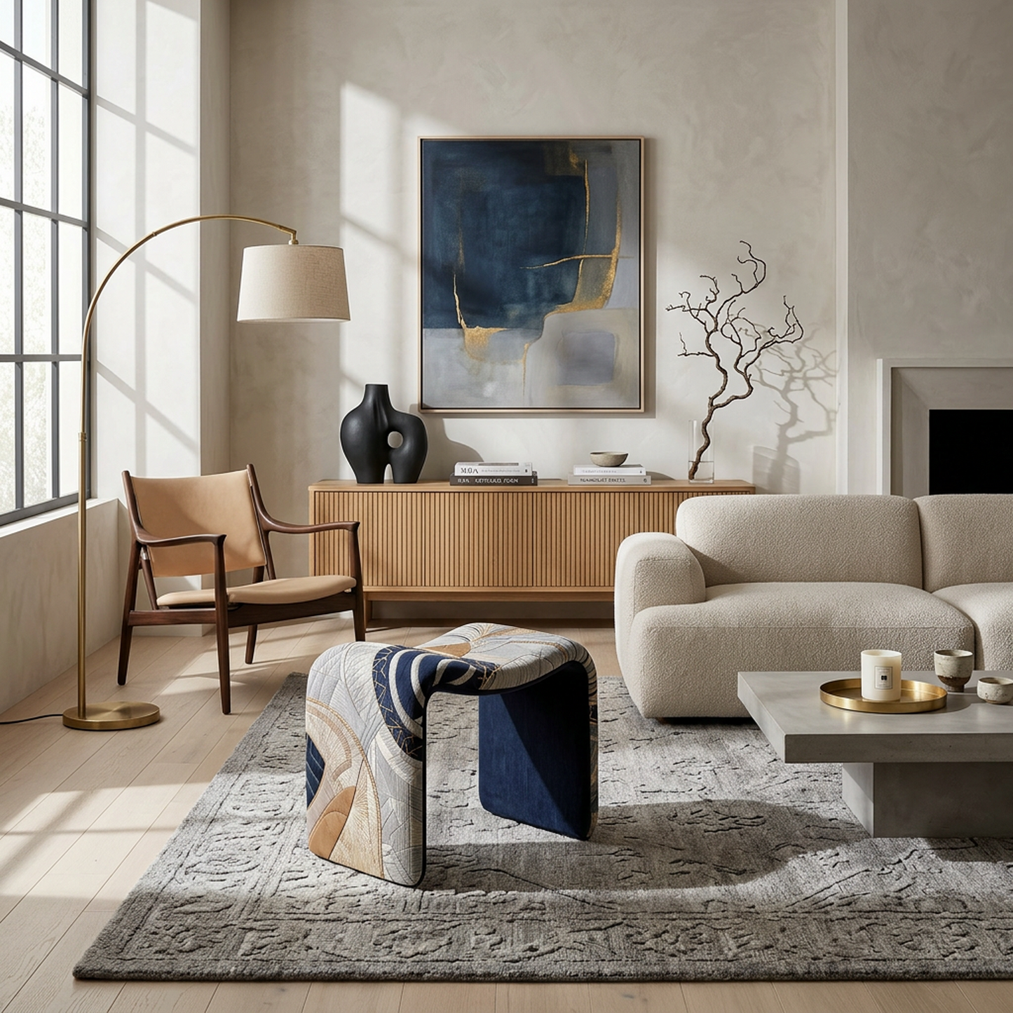 Artistic Upholstered Accent Stool