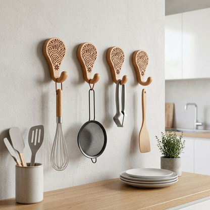 Carved Wooden Wall Hook