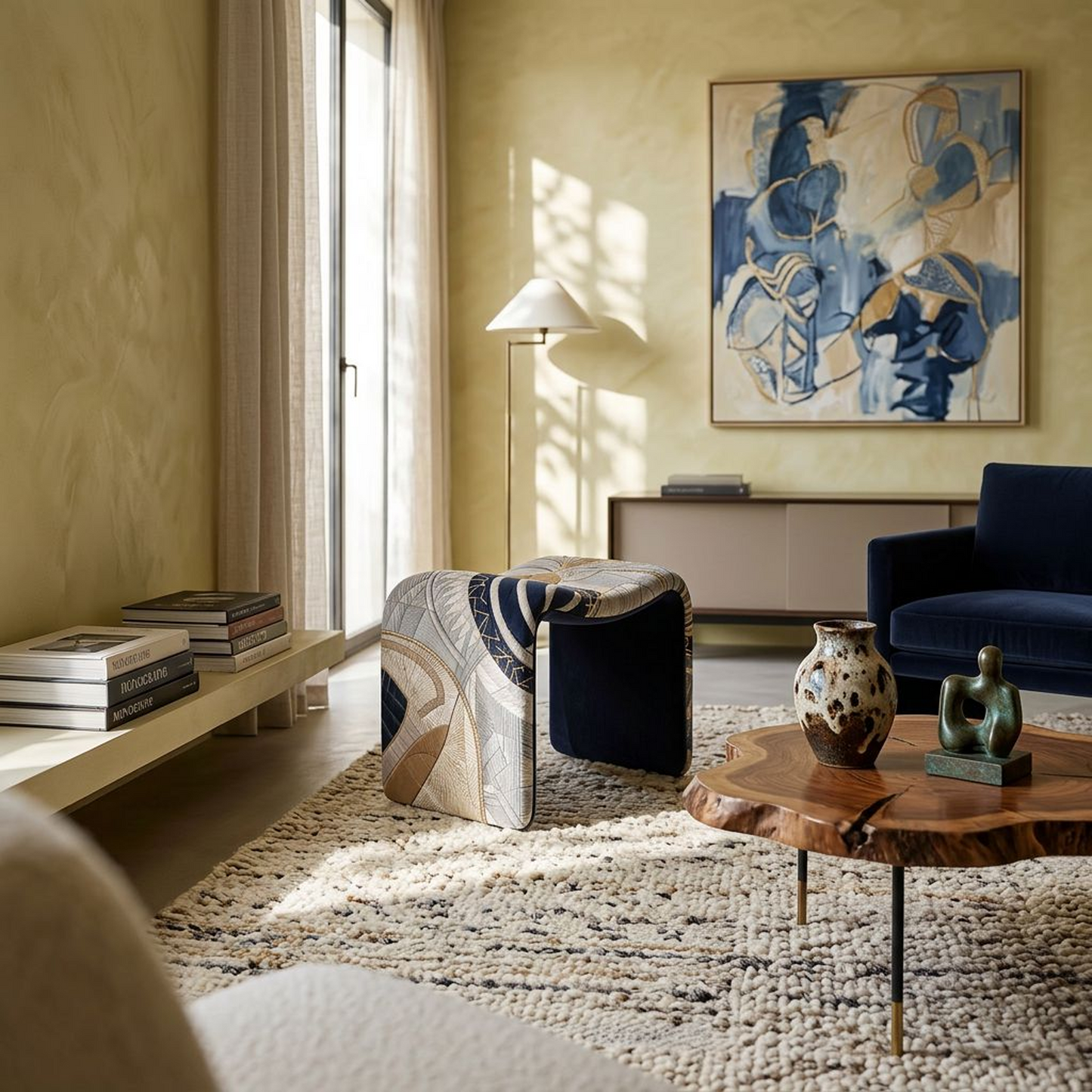Artistic Upholstered Accent Stool