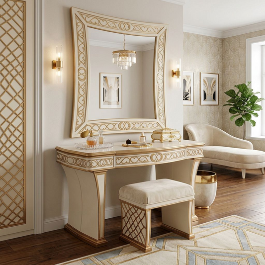 Luxury Gold-Accented Writing Desk