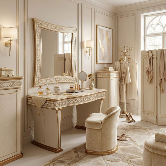 Luxury Gold-Accented Writing Desk