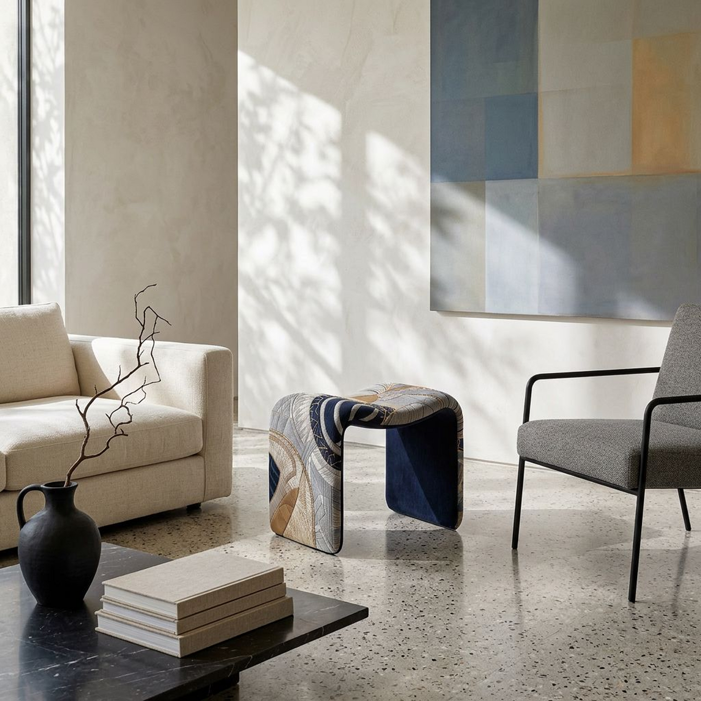 Artistic Upholstered Accent Stool