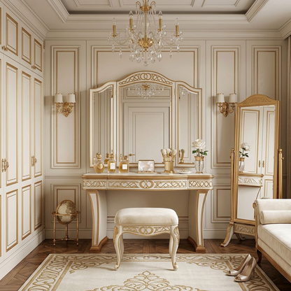 Luxury Gold-Accented Writing Desk
