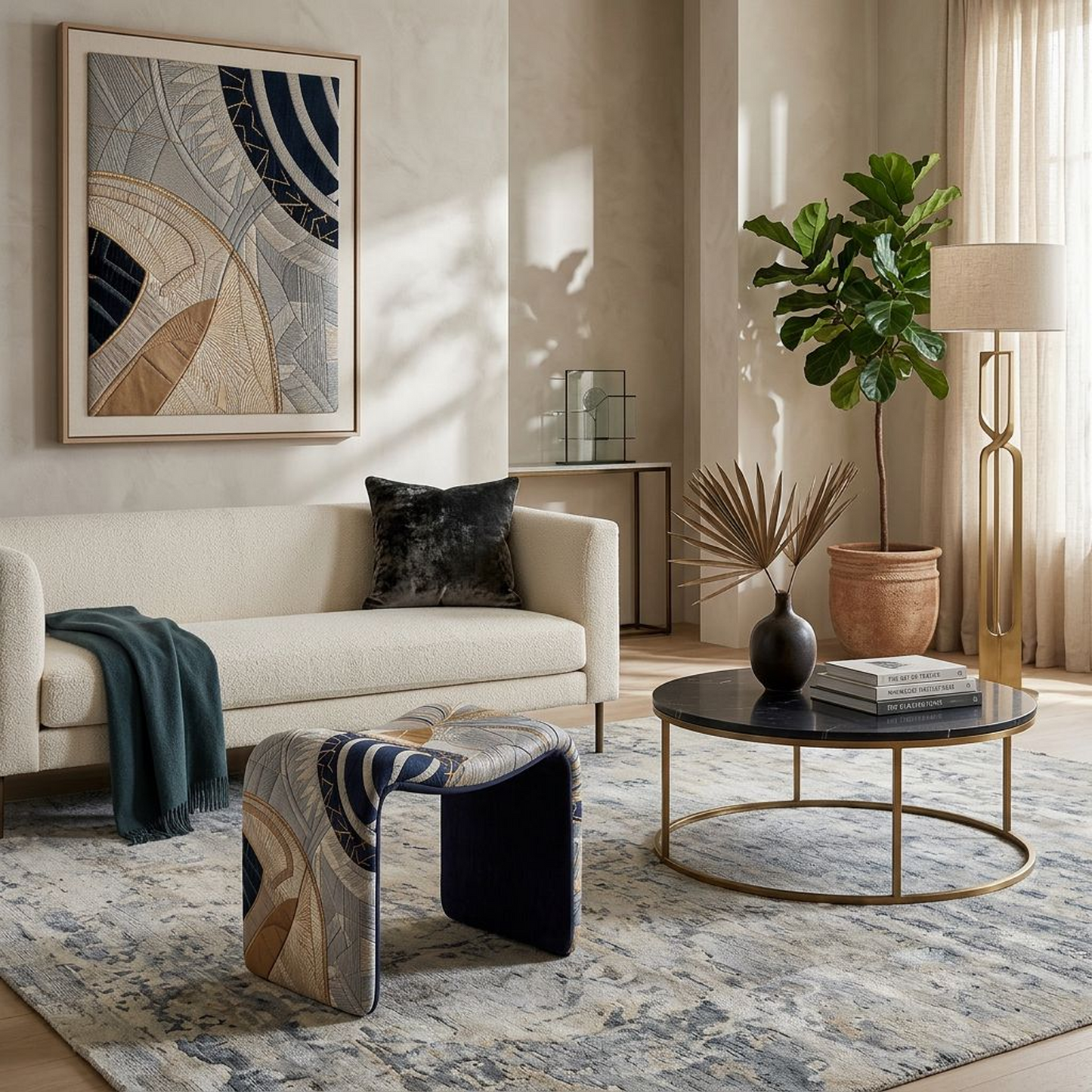 Artistic Upholstered Accent Stool