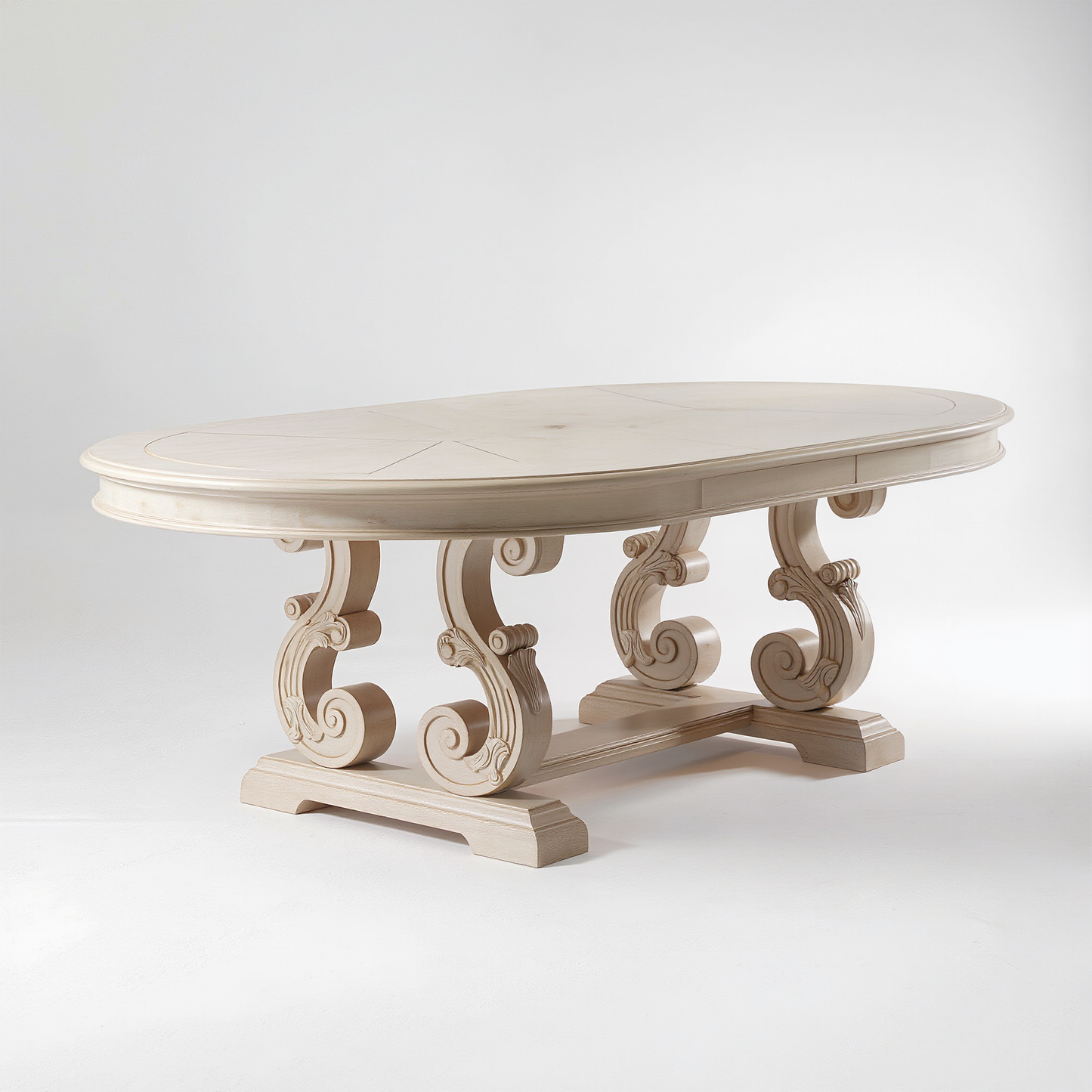 Classic Carved Oval Dining Table