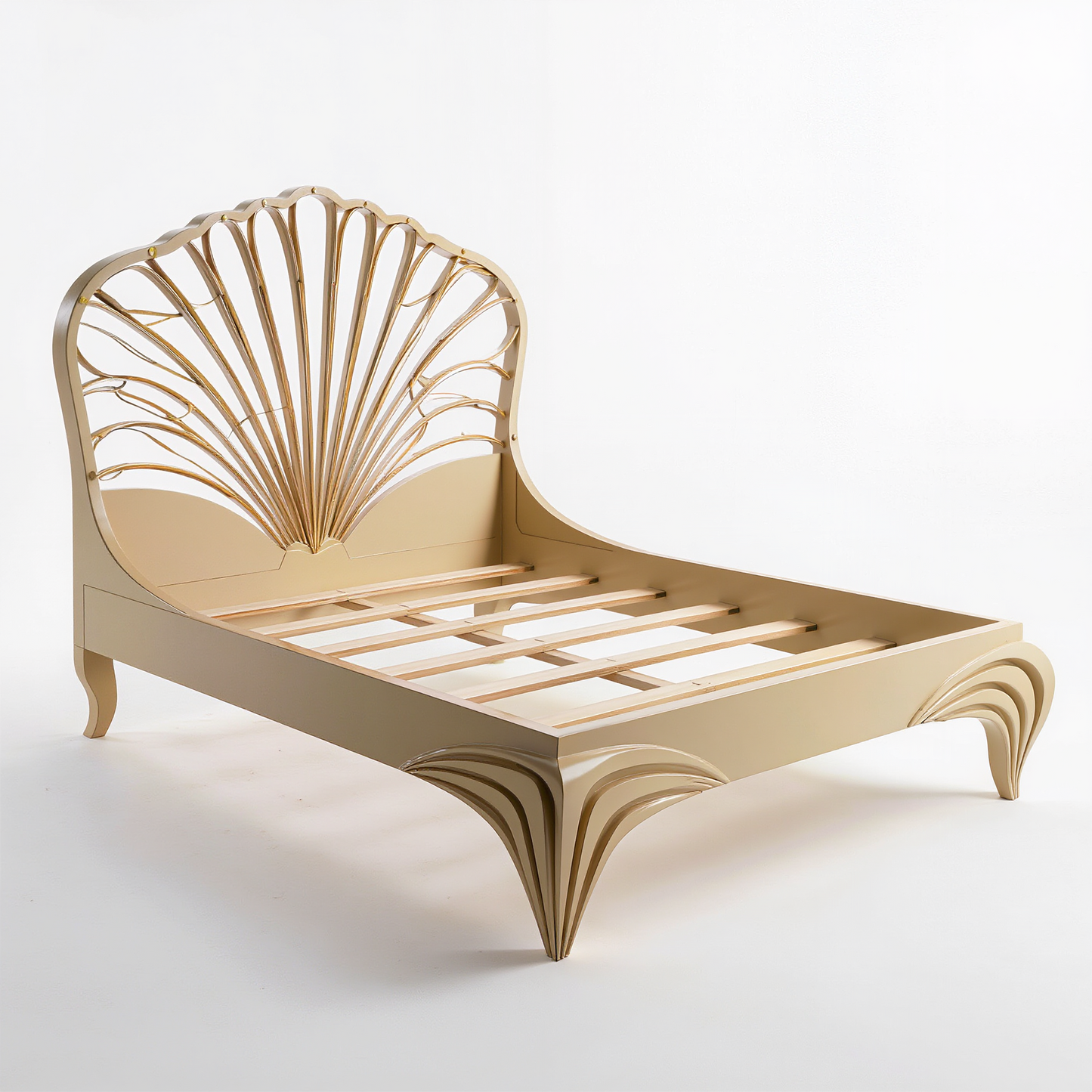Art Deco Shell-Inspired Bed Frame