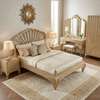 Art Deco Shell-Inspired Bed Frame