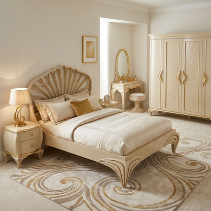 Art Deco Shell-Inspired Bed Frame