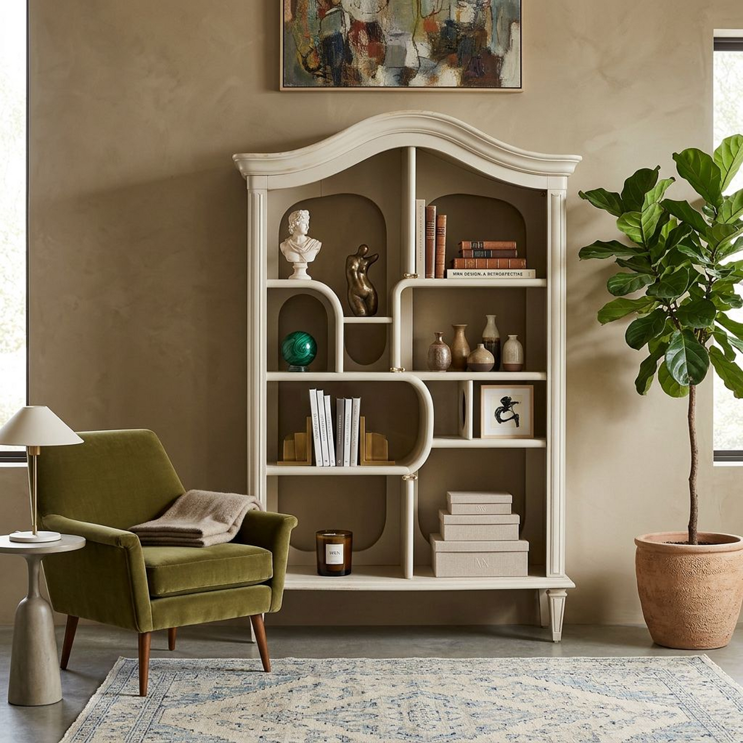 Vintage-Inspired Arched Display Shelf