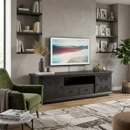 Modern Black Media Console